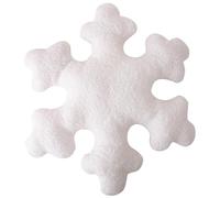 Christmas Snowflake Plush Pillow, Winter Festive Decorative Cushion with 3D Snowflake Design, Soft White and Pink Christmas Cushion for Living Room, Bedroom, and Cafe Decor (White, 38 * 38 cm)