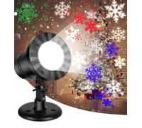 Christmas Snowflake Projector Lights Colorful LED Xmas Decorations Indoor Outdoor IP65 Waterproof with Rotating Snowfall Lighting for Party Home Garden Patio
