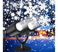 Christmas Snowflake Projector Lights Outdoor 2025 Upgraded Dual-Head Snowfall Led Lights with Timer Waterproof Snowflake Projector Indoor for Holiday for Christmas Decoration