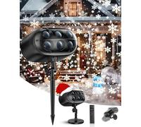 Christmas Snowflake Projector Lights, Snow Falling LED Light with Remote, Adjustable Dynamic Snow Light Show Projector, Outdoor IP65 Waterproof for Xmas Holiday Wedding Party Garden Patio Decor