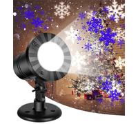 Christmas Snowflake Projector Lights White Blue LED Xmas Decorations Indoor Outdoor IP65 Waterproof with Rotating Snowfall Lighting for Party Home Garden Patio