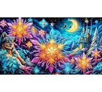 Christmas snowflake Puzzle for Adults 1000 Pc - Fun Family Game Educational Challenge Hard Difficult 38x52/1000pcs