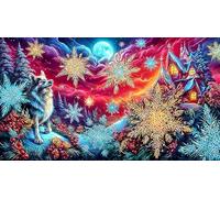 Christmas-snowflake Puzzle for Adults Kids 1000 Pieces Challenging Puzzles Fun Present & Activity for Home Recycled Paper for Decompression and Wall Decor 38x52/1000pcs