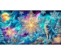 Christmas-snowflake Puzzle Game 1000 Piece Recycled Paper Impossible Hard Difficult Challenging for Women, Gifts for Men for Decompression 38x52/1000pcs