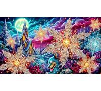 Christmas-snowflake Recycled Paper Jigsaw Puzzle 1000 Pieces Great Gift Idea Educational Games for Women, Gifts for Men Beautiful Decoration Puzzle 38x26/1000pcs