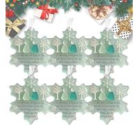 Christmas Snowflake-Shaped Sea Glass Thank You Keepsake, 2025 Snowflake Sea Glass Friendship Ornaments, Winter Christmas Hanging Decorations Indoor, Xmas Gift for Best Friends