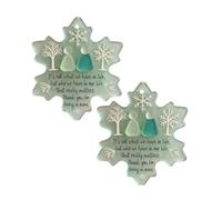 Christmas Snowflake-Shaped Sea Glass Thank You Keepsake, 2025 Snowflake Sea Glass Friendship Ornaments, Winter Christmas Hanging Decorations Indoor, Xmas Gift for Best Friends (2)