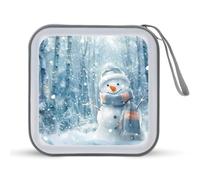 Christmas Snowflake Snowmen CD Case DVD Case 40 Capacity CD/DVD Case Holders Wallet Plastic DVD Disc Storage Case for Car Home