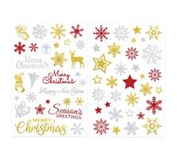 Christmas Snowflake Sticker, 6 Sheets Self-Adhesive Glitter Star Stickers, Shiny Labels for Xmas Decoration Card Making Scrapbook Holiday Envelope Sealing