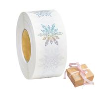 Christmas Snowflake Stickers - 500 Piece Round Transparent Self-Adhesive Labels, Winter Holiday Party Decorations | Clear Snowflake Label Decals For Journals, Greeting Cards, Crafts, Boxes, And Gift T