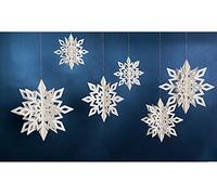 Christmas Snowflake String Hanging Decoration Window Decoration Xmas Accessories,Pack of 6 (white)