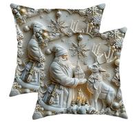 Christmas Snowflake Throw Pillow Covers, White Snowflakes Decorative Pillow Case, Winter Holiday Xmas Decoration Soft Velvet Cushion Covers for Home Sofa Bedroom Living Room 18x18 Inch