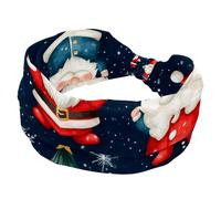 Christmas Snowflake Tree Cute Santa Claus Hairbands for Women, Wide Headbands, Stretchy Headband, Elastic Head Wrap Hair Accessories, Twisted Cross Hairband