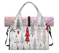 Christmas Snowflake Tree Sports Duffle Bag with Shoe Compartment Christmas Pattern Weekend Overnight Bags Tote Cabin Luggage Bag for Gym Yoga Travel
