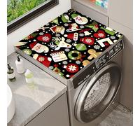 Christmas Snowflake Washer Dryer Top Protection Mat Cover Dish Drying Pad For Kitchen Counter Silicone Washer Top Cover Drainer Mat Refrigerator Microwave Oven Top Rubber Mat (Color 4,60 x50 cm)