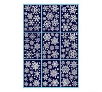 Christmas Snowflake Window Clings Set, Static PVC Material, 9 Pieces for Seasonal Window and Wall Decoration (Silver)