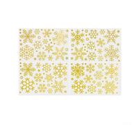 Christmas Snowflake Window Decals for Festive Window Decoration, 4 Sheets of Various Designs for Holiday Cheer (Gold)