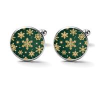 Christmas Snowflakes Background Alloy Cufflinks for Men 17mm 20mm Shirt Cuff Links for Wedding Business Formal Dress Father's Day Birthday Gift for Him
