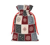 Christmas Snowflakes Christmas Gift Bags With Drawstring, Reusable Gift Wrapping Bags For Xmas Holiday S Red Christmas Ribbon