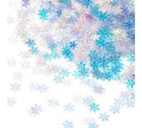 Christmas Snowflakes Confetti 2000Pcs/50g Glitter Confetti Fake Snow Twinkles Iridescent Decorations Snowflake Sequins For Winter Wonderland Party Home Table Decoration - 1cm Size