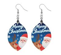 Christmas Snowflakes Dangle Earrings for Women Trendy Lightweight Wood Geometric Earring Wooden Bohemian Print Eardrop Vintage Jewelry Gift Mother Valentine's Day, Apricot Shaped, Wood, No Gemstone