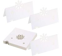 Christmas Snowflakes Place Name Cards Table Cards Tent Cards Snowflake Die Cut Design for Christmas Winter Theme Frozen Theme Party (30 Sheet)