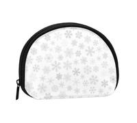 Christmas Snowflakes Winter Snowflake, Women's Storage Bag Shell Makeup Bag Small Coin Purse Shell Change Pouch