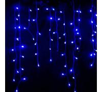 Christmas Snowing Effect Icicle Lights 200 LED Battery Operated Fairy String Light Window Curtain Hanging Indoor Outdoor 8 Modes Holiday Lighting Home Festive Xmas Decorations 3.9M (Blue & White)