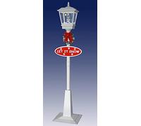 Christmas Snowing Lantern mounted on a White Lampost - with a 3 Snow-Kids Tower Feature - Very Suitable for Outdoor Display(DTT 9562)