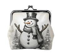 christmas snowman 1 print Cute Buckle Coin Purses Vintage Pouch Kiss lock Change Purse Wallets for Women Fashion, Black, One Size, Vintage