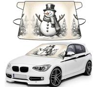 christmas snowman 1 Printed Car Windshield Cover for Ice and Snow, Durable Windshield Snow Cover, Sun Protection, Universal Fit 69x42.5''