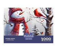 Christmas Snowman 1000 Piece Christmas Jigsaw Puzzles Handwork Challenging Puzzle Educational for Challenging Family Activity Games Colorful Hard Puzzle for 70x50cm/1000pcs Family Decorations