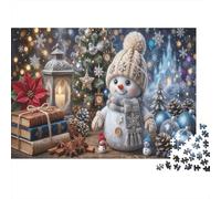 Christmas Snowman 1000 Piece Puzzle for Relaxation Ice Castle for First-Time Jigsaw Users Memory Improvement Housewarming Gift 70x50cm/1000pcs
