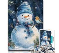 Christmas Snowman 1000 Pieces Jigsaw Puzzles For Teens And Adults,Stress Reliever Difficult Challenge Unique Home Decor And Gifts 50x75cm