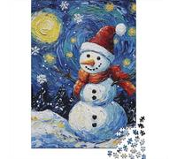 Christmas Snowman 500 Piece Jigsaw Puzzle Family Fun Jigsaws for Adults And Challenging Game,stress Relief Games And Unique Gifts 500pcs (52x38cm)