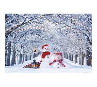 Christmas Snowman Backdrop 5x3ft Outdoor Winter Forest Snowman Photography Background New Year Theme Newborn Adult Portrait Studio Photography Prop