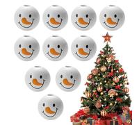 Christmas Snowman Beads, 20 mm White Christmas Round Wooden Beads, No Odor, A Must for Craftsmen, Create Your Own Handicrafts, Suitable for Making Key Chains and Bag Decorations