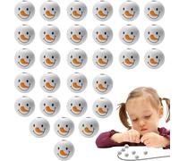 Christmas Snowman Beads, 20 mm White Christmas Round Wooden Beads, No Odor, A Must for Craftsmen, Create Your Own Handicrafts, Suitable for Making Key Chains and Bag Decorations