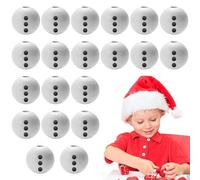 Christmas Snowman Beads, 20 mm White Christmas Round Wooden Beads, No Odor, A Must for Craftsmen, Create Your Own Handicrafts, Suitable for Making Key Chains and Bag Decorations