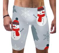 Christmas Snowman Boys' Swim Jammers Youth Competitive Swim Team Suit Quick Dry Athletic Swimming Shorts Multicolor
