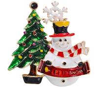 Christmas Snowman Brooch Pin Lapel Pin Cartoon Brooch Pin Badges Brooch Pins for Clothing Bags Crystal Christmas Jewelry for Women