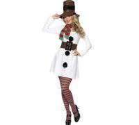 Christmas Snowman Costume Ladies Sexy Christmas Fancy Dress Womens UK 8-18