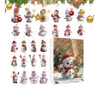 Christmas Snowman Countdown | Cute Calendars with Flat Acrylic Snowman Toys | 24 Day Festive Figures Toy Charm Ornament for Holiday Family Tradition Toddler Women Adult Men Teen Kids Boy Girl
