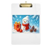 Christmas Snowman Cute Clipboard Acrylic Cute Clipboards Letter Size Clipboards with Low Profile Metal Clip for Classrooms, Restaurants, School 12.5 x 9 Inches
