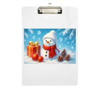 Christmas Snowman Cute Clipboard Acrylic Writing Clipboards Hanging Clipboards A4 Standard Size with Low Profile Metal Clip for Women Men Teachers Nurses 12.5 x 9 Inches