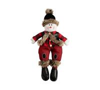 Christmas Snowman Decoration, Charming Holiday Accent, 54x25cm, Plush Snowman Ornament, Handmade Christmas Ornament, Soft & Portable Material, for Indoor, Outside, Home, Kitchen, Porch, Mantel