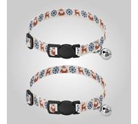 Christmas Snowman Deer Rust Red Indigo Collars for Small Dogs Adjustable Dog Collars for Females 2 Pack