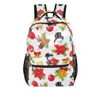 Christmas Snowman Floral Backpack, Lightweight, Self Standing, Multi Pocket, Christmas Snowman Floral, M, Fashion