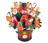 Christmas Snowman Flower Bouquet, Pop up Greeting Cards with Blank Note Card & Envelope, gift for celebrating Love, Birthday, Anniversary, Special Moments, Valentine's Day