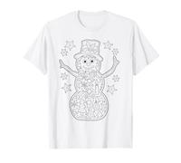 Christmas Snowman for colouring / coloring in T-Shirt